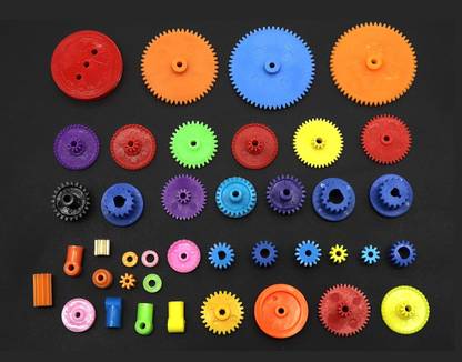 Diycart 55Pcs Plastic DIY Robot Gear Kit Gearbox Motor Gear Set for DIY Car Robot Electronic Components Electronic Hobby Kit