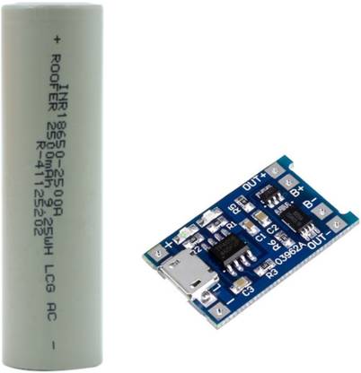 Roofer 3.7v 2500 mAh Lithium Ion Rechargeable battery with charging module Electronic Components Electronic Hobby Kit