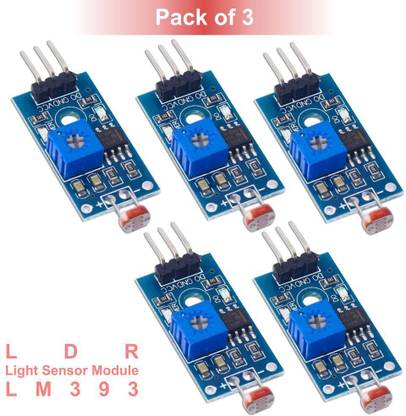 Scienticy LM393 Optical Photosensitive Digital LDR Sensor Module 3 Pin (Pack of 5) Electronic Components Electronic Hobby Kit