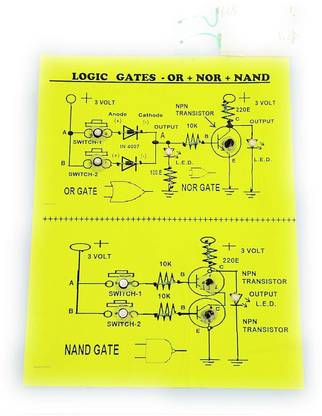 StepsToDo Logic Gates (OR + NOR + NAND) Demonstration kit pre-assembled on cardboard base Educational Electronic Hobby Kit