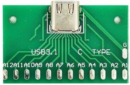 SHOKITECH USB 3.1 Female Socket Type C Connector 24 Pins Breakout PCB Board Electronic Components Electronic Hobby Kit