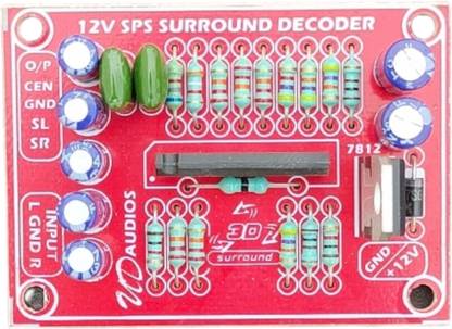High Tech SPS 3D Surround Decoder Board.SURROUND+CENTER Stereo in 3Channel OUT DC 12Vto24V Electronic Components Electronic Hobby Kit