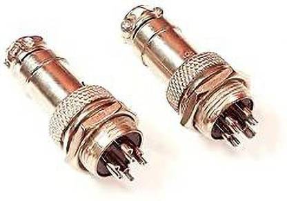 Prowans 4 Pin Connector Socket Plug Metal Circular Connector Cable 4 Pin (2 Pcs) Electronic Components Electronic Hobby Kit