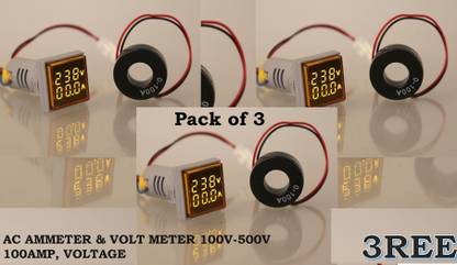 3REE HIGH QULITY Voltmeter Ammeter AC 50-500V 0-100A Ampere Voltage Current Meter Voltmeter