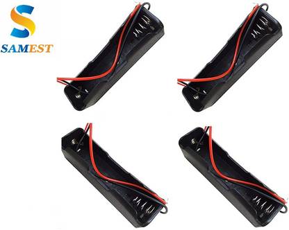 samest 1 x 18650 Single Battery Holder Wire Hard pin Spring - (Pack of 4) Electronic Components Electronic Hobby Kit