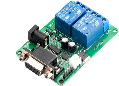Flyrobo DC 12V 2 Channel Serial Port RS232 Relay Module Board Electronic Components Electronic Hobby Kit