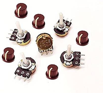 DIYtronics 5 Pc 100k Volume Control Variable Resistor Potentiometer 100 k 3 pin Controller Electronic Components Electronic Hobby Kit
