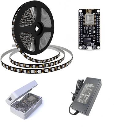 Electrobot 5m Neo-Pixel WS2812 LED Strip DIY Kit with ESP8266 NodeMCU (Pre-Installed WLED) Light Electronic Hobby Kit