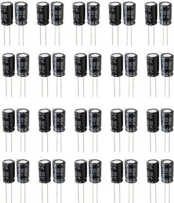 R&D ALLUMINIUM ELECTROLYTIC CAPACITOR 100 uf 100 V PACK OF 40 Electronic Components Electronic Hobby Kit