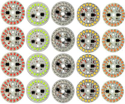 Wenray (20-Pieces) 9 Watt Bright DOB MCPCB Light For Led Bulb (4 Each of 5 Colors) Electronic Components Electronic Hobby Kit