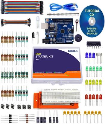 इनसिग्निया लैब्स Starter Kit for Arduino UNO with Breadboard, LED, Storage Box & More (Mini) शिक्षात्मक इलेक्ट्रॉनिक हॉबी किट