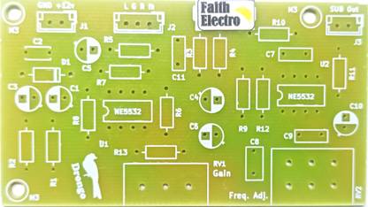 FaithElectro SUBWOOFER LOW PASS FILTER BOARD +12V SINGLE SUPPLY - PCB ONLY Electronic Components Electronic Hobby Kit