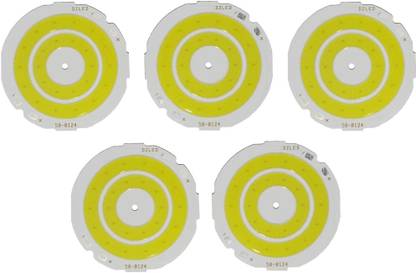 SYMFONIA 4 Volt DC Round COB LED Light 8 watt DC Led Bulb Raw Material White(PACK OF 5) Light Electronic Hobby Kit