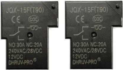 DHRUV-PRO 2-Pc DC 12V Copper Relay PCB Mount Relay (12v 30A 6-Pin Relay, ) Electronic Components Electronic Hobby Kit