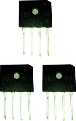 Steko 3 Pieces GBU1510 Bridge Rectifier 15Amp 1000V Electronic Components Electronic Hobby Kit