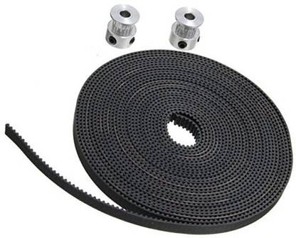 INVENTO 2Pcs GT2 20T 8mm Bore Pulleys + 2 mtrs GT2 6mm Belt 3D Printer CNC Reprap Set Automotive Electronic Hobby Kit