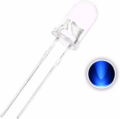 KTC CONS LABS 200 Pieces, 5mm BLUE Colours Transparent Bright Blue LED (Light Emitting Diode) Electronic Components Electronic Hobby Kit