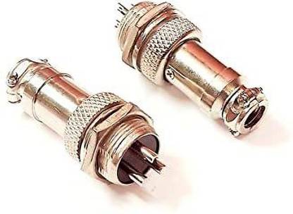 Prowans 3 Pin Connector Socket Plug Metal Circular Connector Cable 3 Pin (2 Pcs) Electronic Components Electronic Hobby Kit