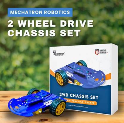 Mechatron Robotics DIY 2WD Robot Car Chassis Kit with Motors & Wheels for Age 8+ Educational Electronic Hobby Kit