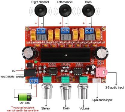 SG Flash PA3116D2 2 x 50W 2.1 Channel Digital Audio Power 100W Amplifier AMP Subwoofer Electronic Components Electronic Hobby Kit