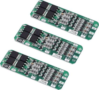 Robo Ocean BMS 3 Series 20A [Pack of 3] 18650 Lithium Battery Protection Board 11.1V 12V Electronic Components Electronic Hobby Kit