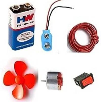 ERHIndia 3-9 volt Dc Toy moto, Fan,9V Battery,Snapper,SPDT Switch small kit Electronic Components Electronic Hobby Kit