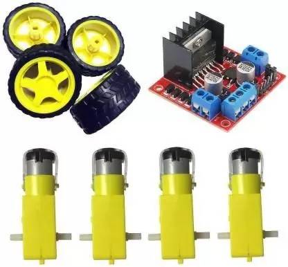 Tayal L298N Motor Driver Controller Dual H-Bridge And Smart Car Tire With DC Motor Electronic Components Electronic Hobby Kit
