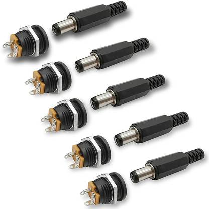 JUKR 12V AC / DC Adopter Male Female Socket Panel Mount Power Supply Plug Jack PIN Educational Wire Connector