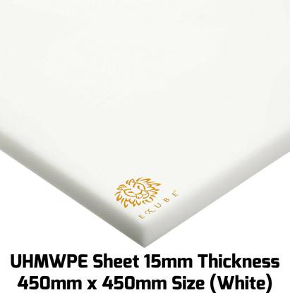EXUBE UHMWPE Sheet 15mm Thickness 450mm x 450mm (White) Electronic Components Electronic Hobby Kit