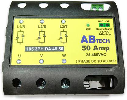 Yantram 3 PHASE SOLID STATE RELAY SSR-50A 24-480VAC Electronic Components Electronic Hobby Kit