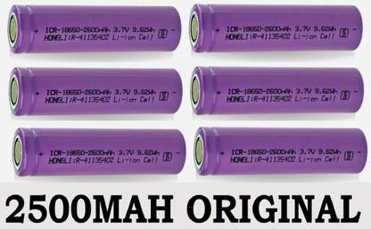 SG Flash PACK OF 6 18650 Li-ion Rechargeable 2500mAh Lithium 42 GRAMS EACH Alternative Energy Electronic Hobby Kit