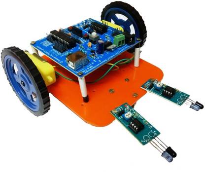 INVENTO Micro-controller Small Line Tracking Smart Car Line Following Robot LFR DIY Kit Automotive Electronic Hobby Kit