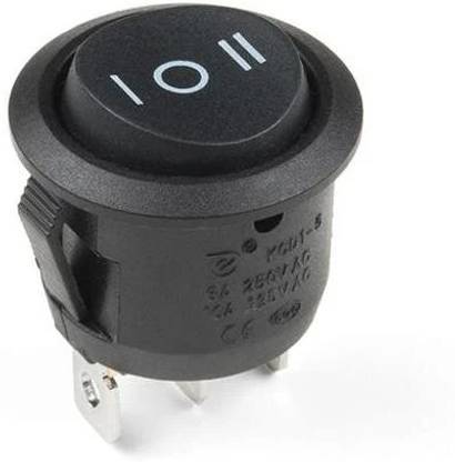 jivith Rocker Switch - On/Off/On (Round) Pack of 10 Electronic Components Electronic Hobby Kit