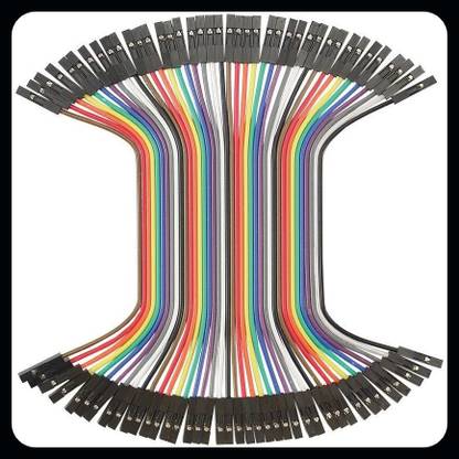 R&D A-Female To Female Jumper Wire Bundle 20cm (40pcs)(Multicolor) Interconnect Electronic Hobby Kit