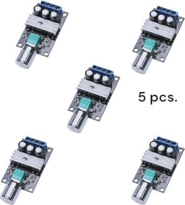 Black Air PACK OF 5 PWM 3A 80watt 3v to 28vdc PWM DC Motor Speed Controller with Pot Motor Control Electronic Hobby Kit