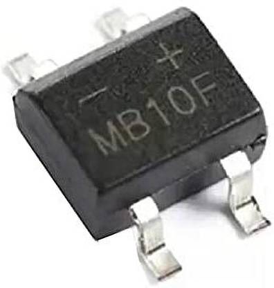 Wizzo (50 Pieces) MB10F Bridge Rectifier Diode 4 Pin SMD Mini Dip 1000 Volt 0.8A Light Electronic Hobby Kit
