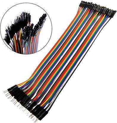 Mechatron Robotics 20cm Male to Female Breadboard Jumper Wire ( Pack of 40) Electronic Components Electronic Hobby Kit