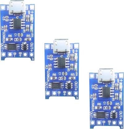 Universal Hub TP4056 Micro USB 5V 1A Lithium battery charging module (b-type) 3Pcs Automotive Electronic Hobby Kit