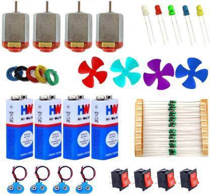 NIHAKA School Science Project DC Motor kit 50 Item Loose in one Pack (Multicolor) Motor Control Electronic Hobby Kit