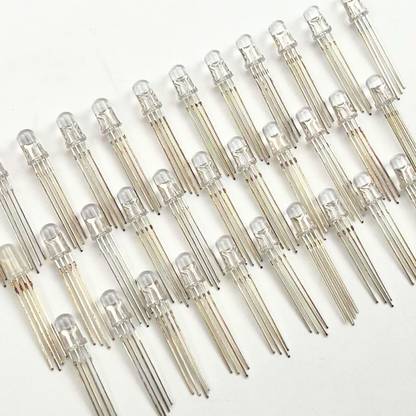 Yellow Tommy RGB LED – Pack of 100 | 5mm Common Cathode/Anode LEDs | Multicolor LED | DIY Electronic Components Electronic Hobby Kit