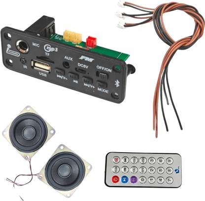 ERHIndia Bluetooth FM USB MP3 Audio Amplifier Module with 2 inch wire Speakers Electronic Components Electronic Hobby Kit
