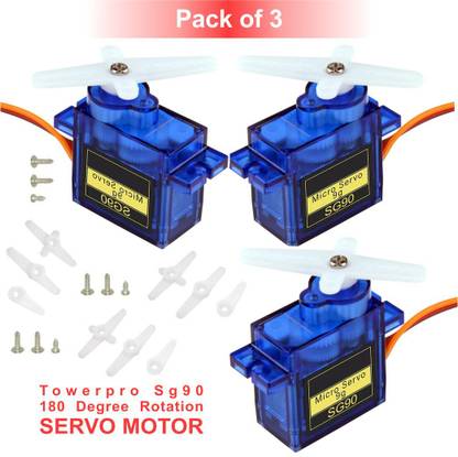 Scienticy TowerPro SG90 Mini Servo Motor 180 Degree Rotation Standard Quality (Pack of 3) Motor Control Electronic Hobby Kit