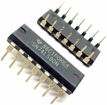 INVENTO 2Pcs SN74LS90N 7490 IC Logic IC Decade/Binary Counter, LS Family Automotive Electronic Hobby Kit