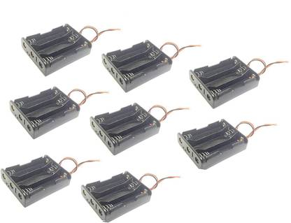 INVENTO 8pcs 18650 Battery Holder Case 3 cell Battery Box 3 slot Plastic Battery Case Automotive Electronic Hobby Kit