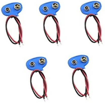 eronic enterprises 9V Battery Clip Connector Positive Negative Snap ...