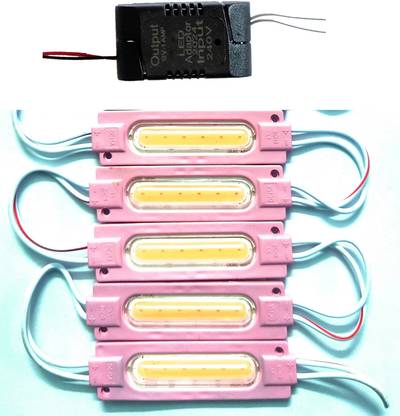 Howay (5-Pieces) Pink DC 12V 2 Watt Capsule Shape LED Module + DC 12 Volt Adapter Light Electronic Hobby Kit