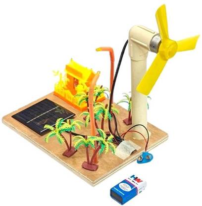 DIYtronics Wind Mill Solar Panel Science Project Working Smart City Model DIY Kit Electronic Components Electronic Hobby Kit