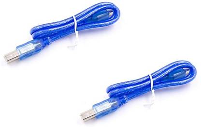 MAG BEE Cable for Arduino UNO/Mega (USB A to B) 30cm Aqua Pack of -2 Electronic Components Electronic Hobby Kit