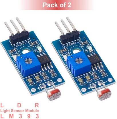 Scienticy LM393 Optical Photosensitive Digital LDR Sensor Module 3 Pin (Pack of 2) Electronic Components Electronic Hobby Kit