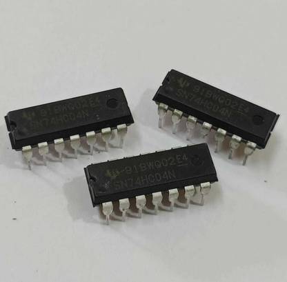 SHREE SAI TECHNOLOGIES 7404 IC Inverter, 74HC04, 1 Input, 5.2 mA, 2 V to 6 V, DIP-14 Electronic Components Electronic Hobby Kit